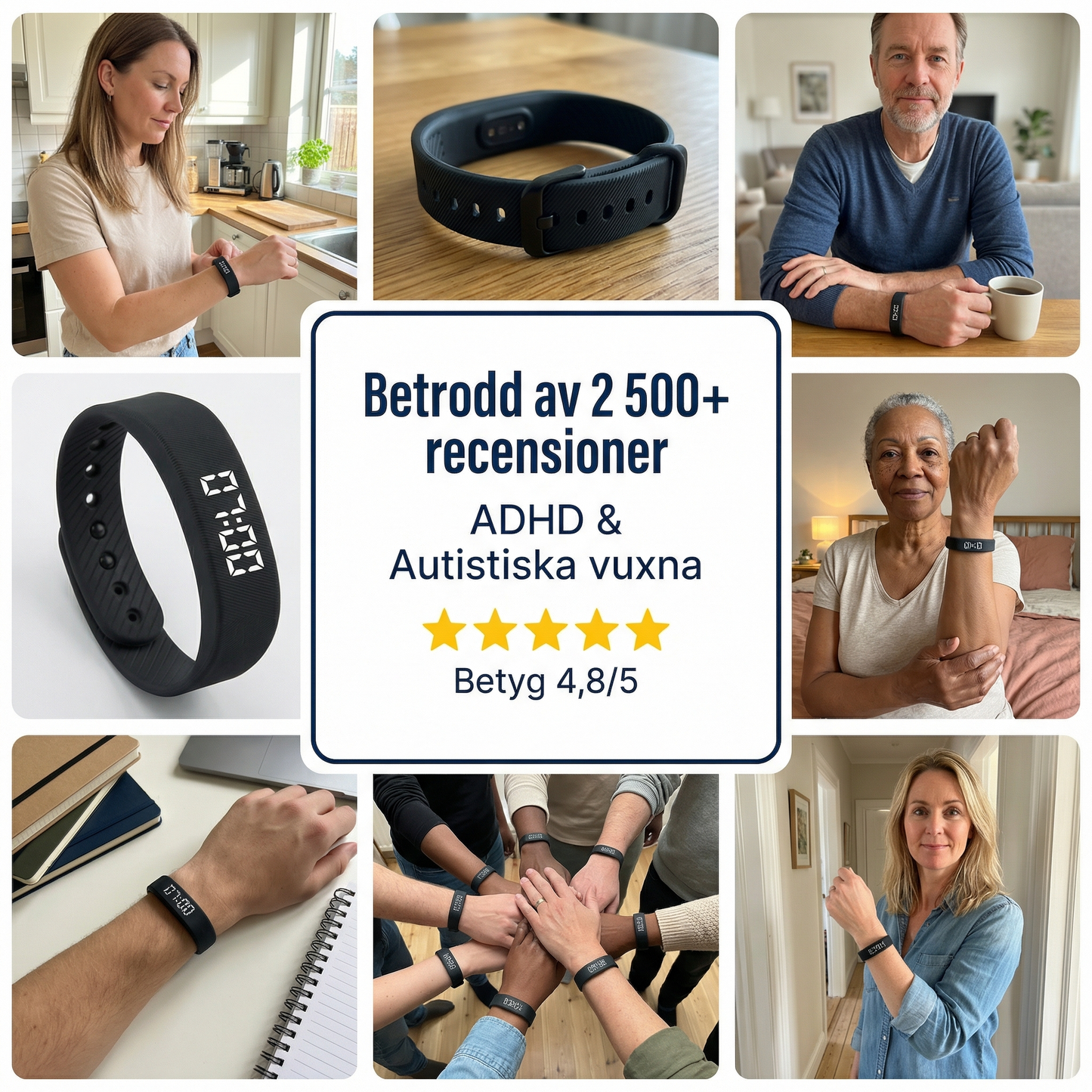 SenSömn - Vibrations Armband, Vakna Utan Ljud & Alarm